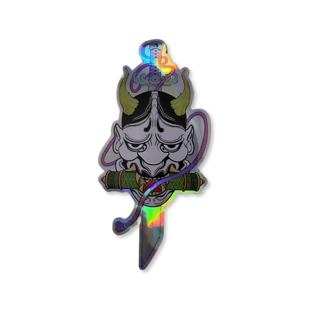 Hannya Sword Holographic Sticker